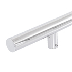 Puxador para Porta de Madeira e Vidro Tubular Curvo 70cm Aço Inox Polido