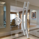 Puxador para Porta de Madeira e Vidro Tubular Curvo 70cm Aço Inox Polido