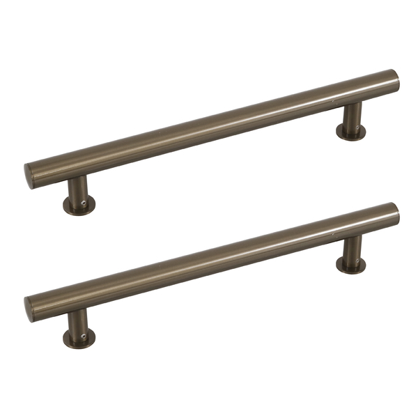 Puxador Para Porta de Madeira, Vidro e Metal Tubular Reto 40cm Alumínio Antique