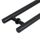 Puxador para Porta Tubular Reto 40cm Alumínio Preto Fosco Vesfer