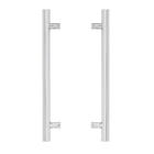 Puxador para Porta de Madeira e Vidro Tubular Reto 40cm Aço Inox Polido
