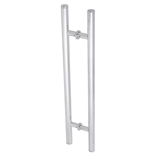 Puxador Para Porta de Madeira, Vidro e Metal Tubular Reto 60cm Alumínio Polido