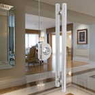 Puxador para Porta de Madeira e Vidro Tubular Reto 75cm Aço Inox Escovado