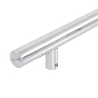 Puxador para Porta de Madeira e Vidro Tubular Reto 75cm Aço Inox Polido