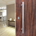 Puxador para Porta de Madeira e Vidro Tubular Reto 75cm Aço Inox Polido