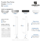 Puxador Para Portas Alto Brilho Em Aço Inox Egeu Grego Metal