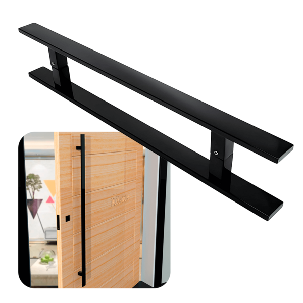 Puxador Para Portas Clean 60 Cm Preto Fosco