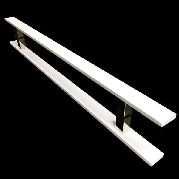 Puxador Para Portas Clean Branco Brilhante - 50 Cm - Furação