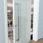 Puxador Para Portas Deslocado Athenas Aço Inox Polido Brilhan