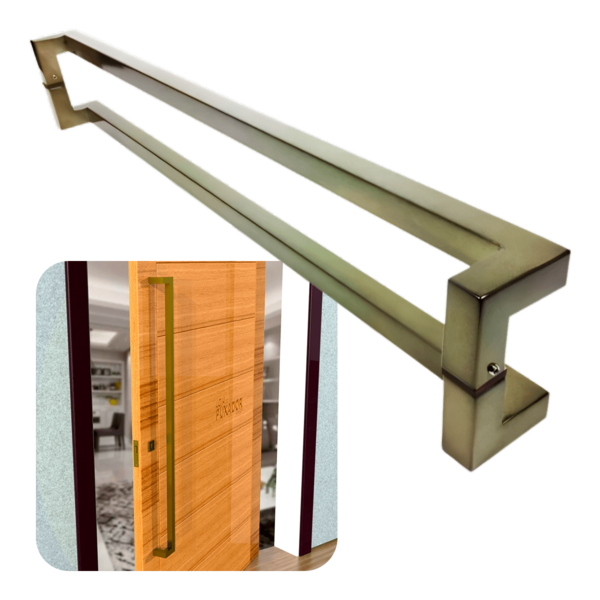 Puxador Para Portas Deslocado Athenas Ouro Velho Antique - 32