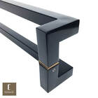 Puxador Para Portas Deslocado Athenas Preto Fosco - 62 5 Cm -