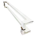 Puxador Para Portas Deslocado Grécia Aço Inox Polido Brilhant