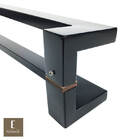 Puxador Para Portas Deslocado Grécia Preto Fosco - 84 Cm - Fu