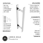 Puxador Para Portas Em Aço Inox Prata Alto Brilho 80cm Eros