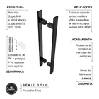 Puxador Para Portas Em Aço Inox Preto Fosco 60cm Eros