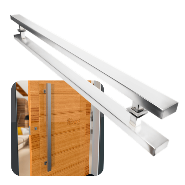 Puxador Para Portas Grand Clean Aço Inox Escovado - 1 0 M - F