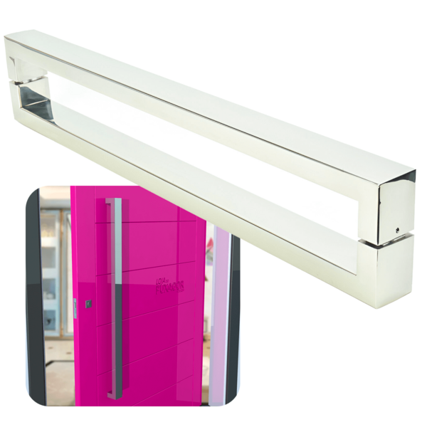 Puxador Para Portas Hércules 1 M Aço Inox Polido Brilhante