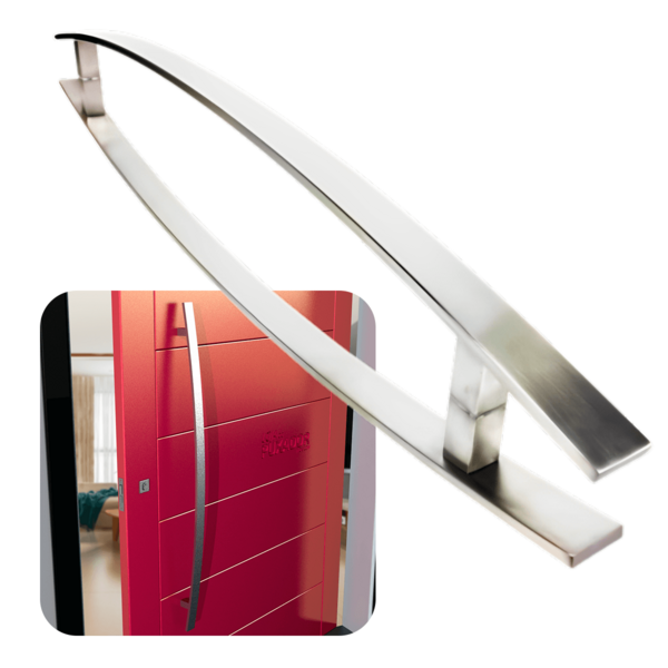 Puxador Para Portas Lugui 1 2 M Aço Inox Escovado