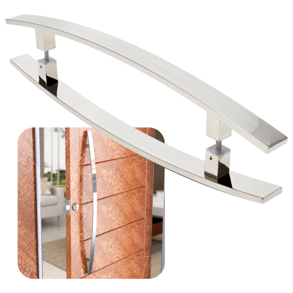 Puxador Para Portas Lugui Aço Inox Polido Brilhante - 1 50 M