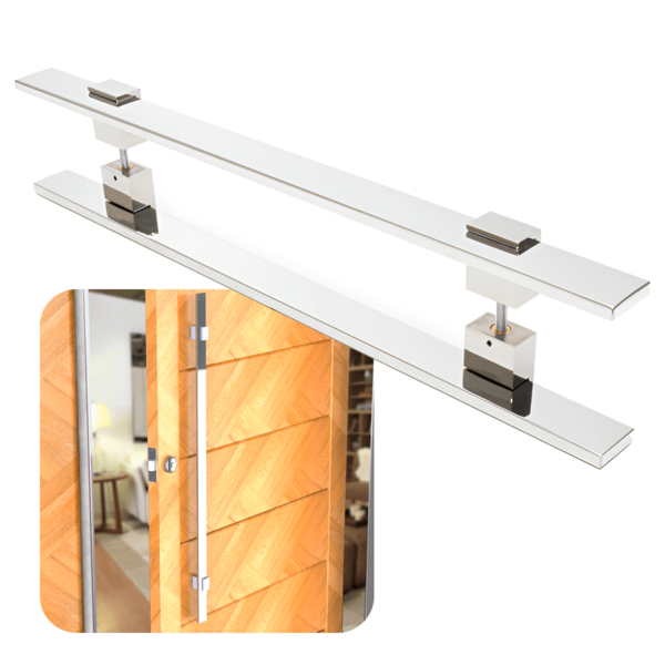 Puxador Para Portas Luma Aço Inox Polido Brilhante - Puxador