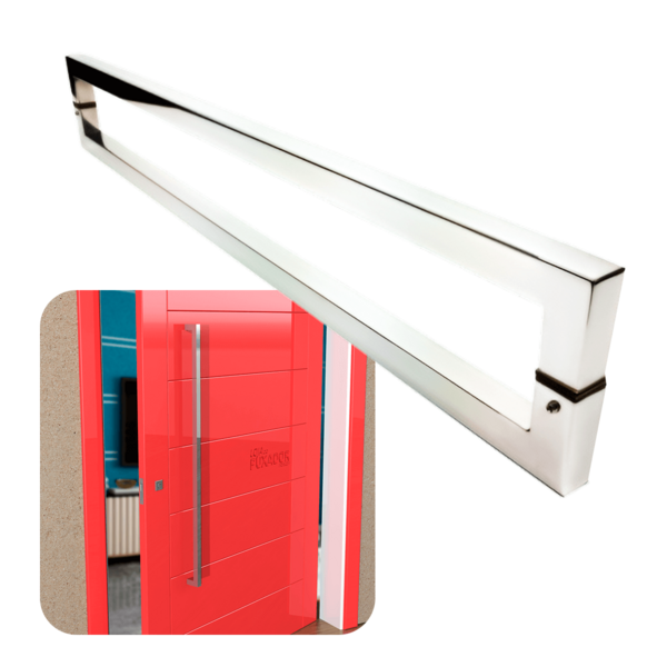 Puxador Para Portas Slin Aço Inox Polido Brilhante - Puxador
