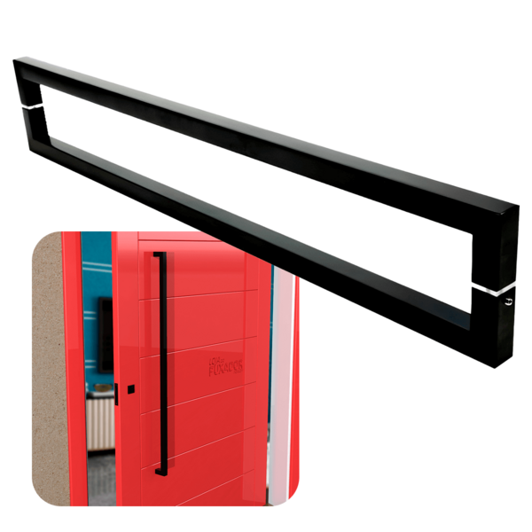 Puxador Para Portas Slin Preto Fosco - Puxador Preto - Fosco