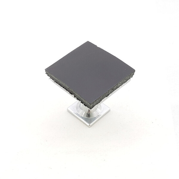 Puxador Pinn - Couro Legítimo Azul Marinho Couro:preto