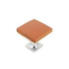 Puxador Pinn - Couro Legítimo Marrom Escuro Couro:marrom