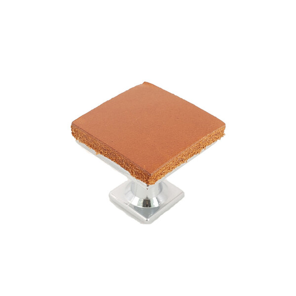 Puxador Pinn - Couro Legítimo Marrom Escuro Couro:marrom