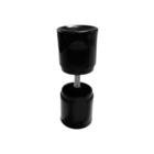 Puxador Plástico Duplo Para Box - Preto