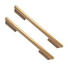 Puxador Porta Minimalist Duplo 300mm Dourado Matte Fosco Zen