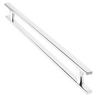 Puxador Porta Pivotante Madeira Vidro 60cm Inox 304 Escovado
