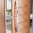 Puxador Portas Duplo Aço Inox Polido Lugui 40 Cm Para Portas