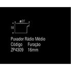 Puxador Radio 16mm Zen Design