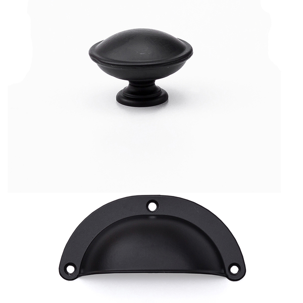 Puxador Redondo  E Concha Metal Para Móveis Porta Gaveta 24pç