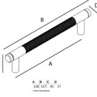 Puxador Sobrepor Zigrinato Il 1580 Dourado Escovado Italy Line