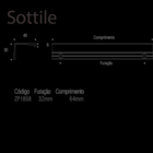 Puxador Sottile 32mm Cromo Zen Design Zp1858.1