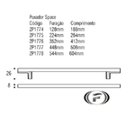 Puxador Space 448mm Branco Zen Zp1777