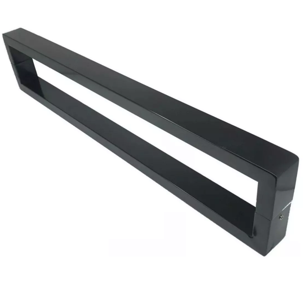 Puxador U Para Porta Pivotante Madeira E Vidro Inox Preto Fos