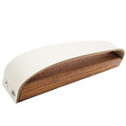 Puxador Wood 01 - Couro Legítimo - Cor Creme