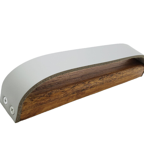 Puxador Wood 02 - Couro Legítimo - Cor Cinza