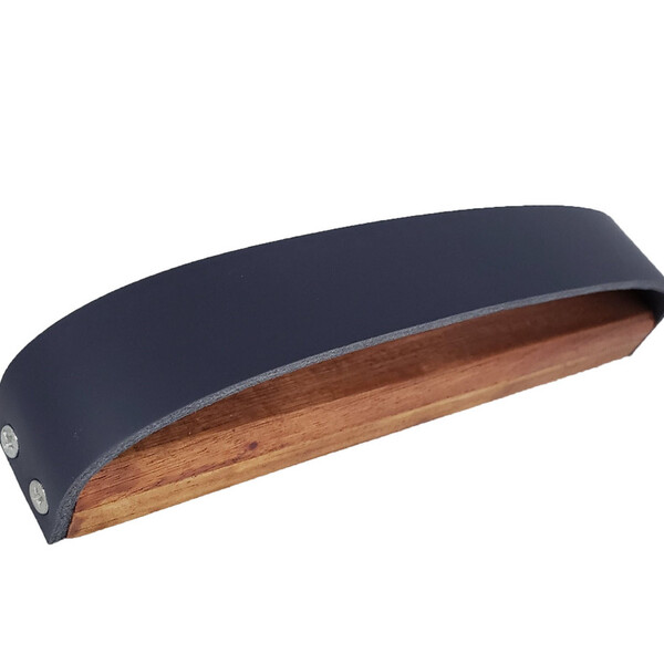 Puxador Wood 04 - Couro Legítimo - Cor Azul Marinho