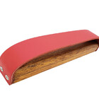 Puxador Wood 04 - Couro Legítimo - Cor Vermelho