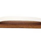 Puxador Wood 05 - Couro Legítimo - Cor Creme