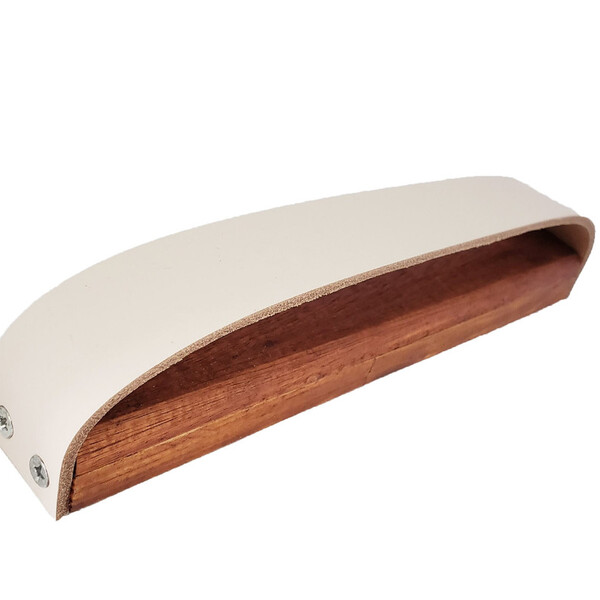 Puxador Wood 07 - Couro Legítimo - Cor Rosa