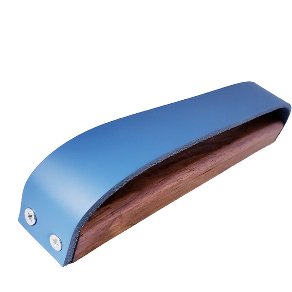 Puxador Wood - Couro Legítimo Azul Couro:azul