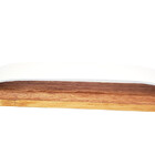 Puxador Wood - Couro Legítimo Cinza Couro:branco