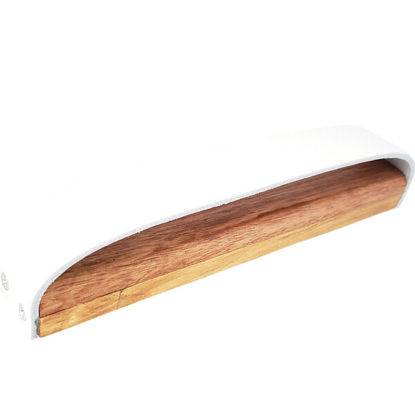Puxador Wood - Couro Legítimo Marsala Couro:branco