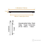 Puxador Zen Alça Dupla Living 1136mm Preto