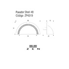 Puxador Zen Shell Tamanhos 48mm E 64mm - Preto - 48mm